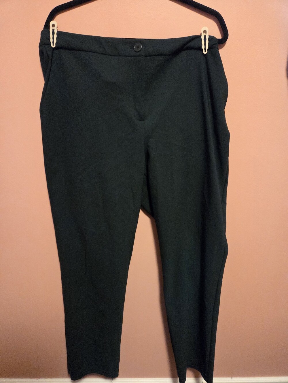 Dark Green Straight-Leg Pants
